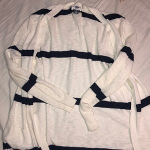 White and navy old navy cardigan.